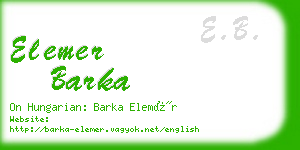 elemer barka business card